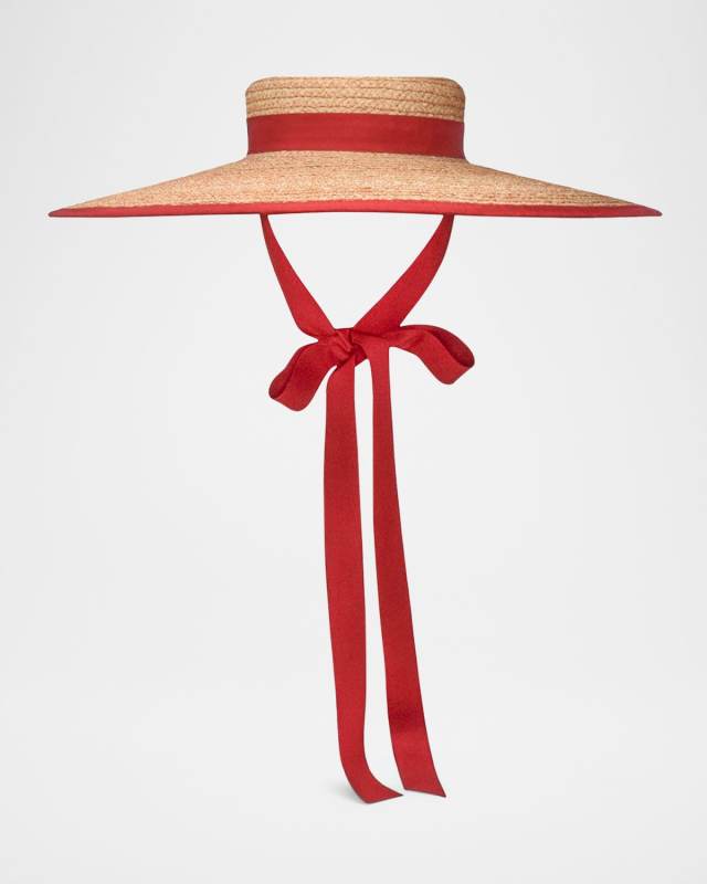 Claiborne Straw Bucket Hat With Cotton Scarf